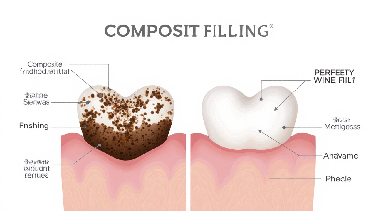 Porézní plomba pohlcující barviva z nápojů