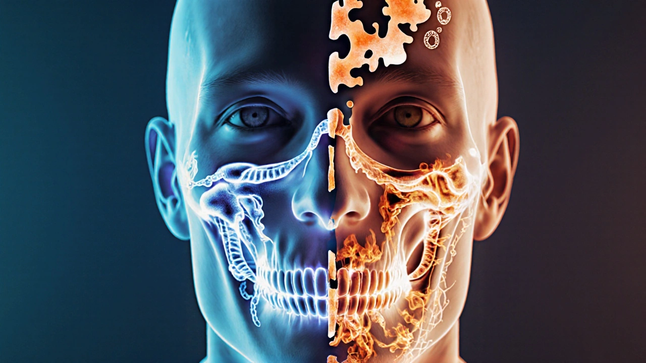 3D vyšetření ukazuje přemístění čelistí do správné polohy.