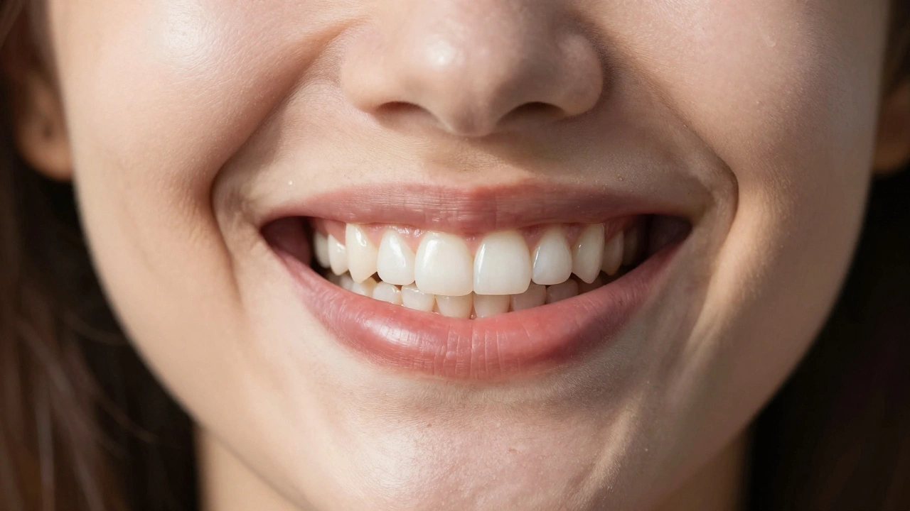 Woman smiling with a seamless transition from missing tooth to restored zirconia crown.