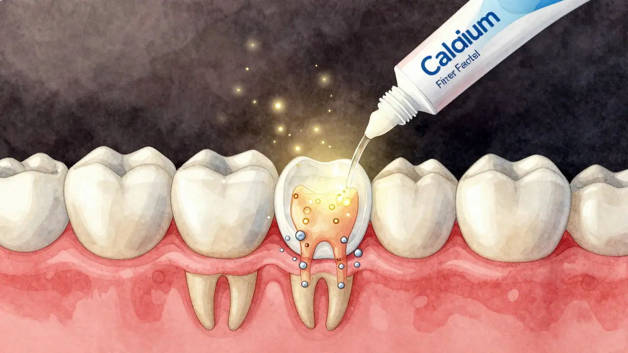 Přírodní obnova skloviny zubu pomocí minerálů a fluoridu.