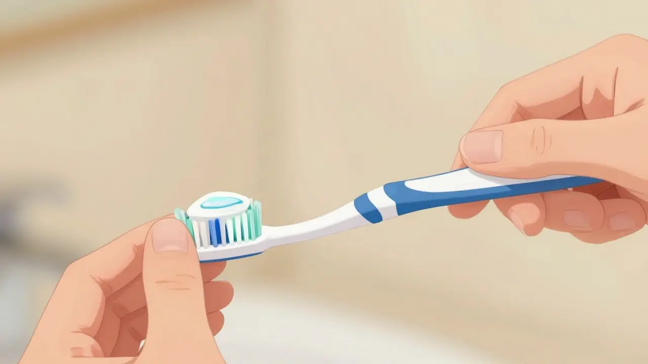 Čištění mezizubních prostor nitrozubním štětcem.