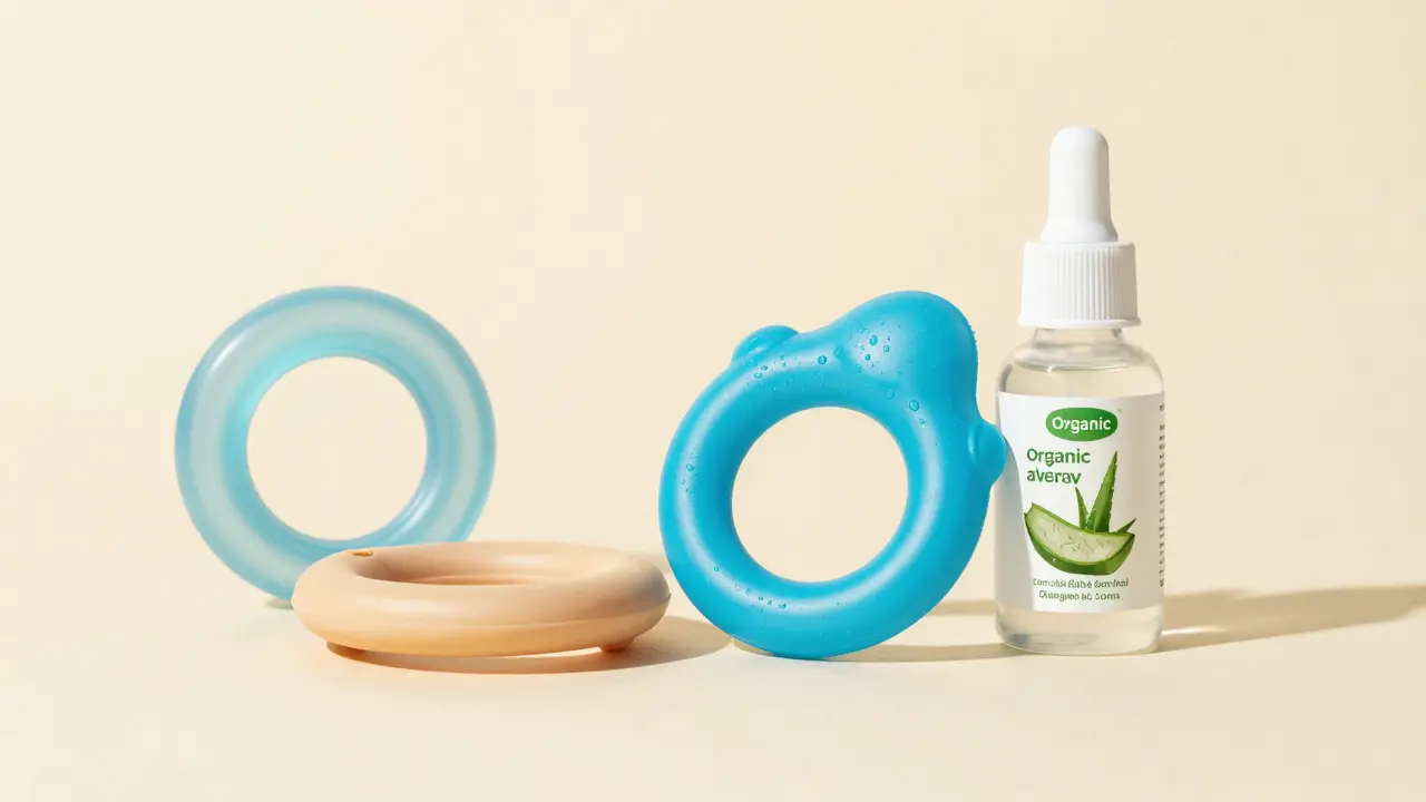 Sada kousátek z cukru a silikonu s chladicím gelem a přírodním gelem na dásně.