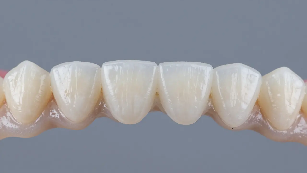 Makro záběr porovnávající průsvitnost keramických materiálů