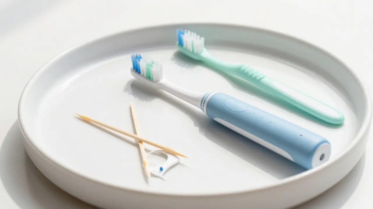 Nástroje na prevenci: kartáček, nit a mezizubní kartáčky