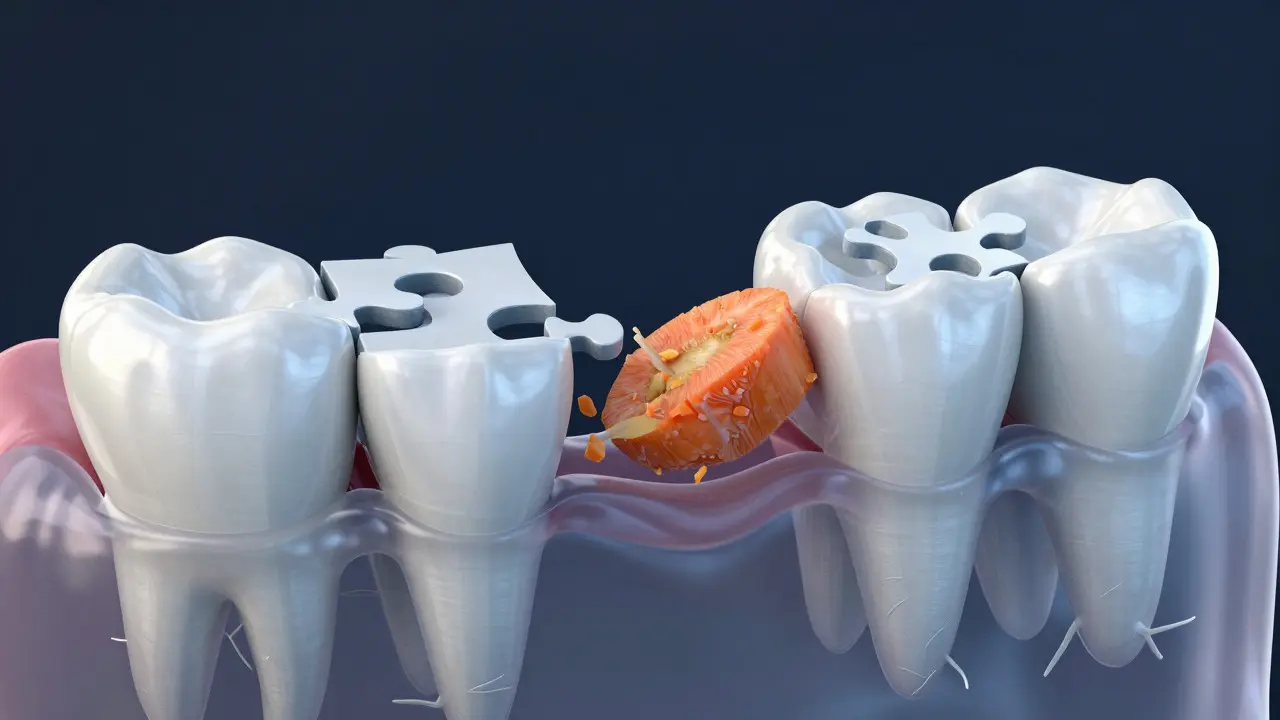 3D vizualizace uzamykání horních a dolních stoliček při žvýkání