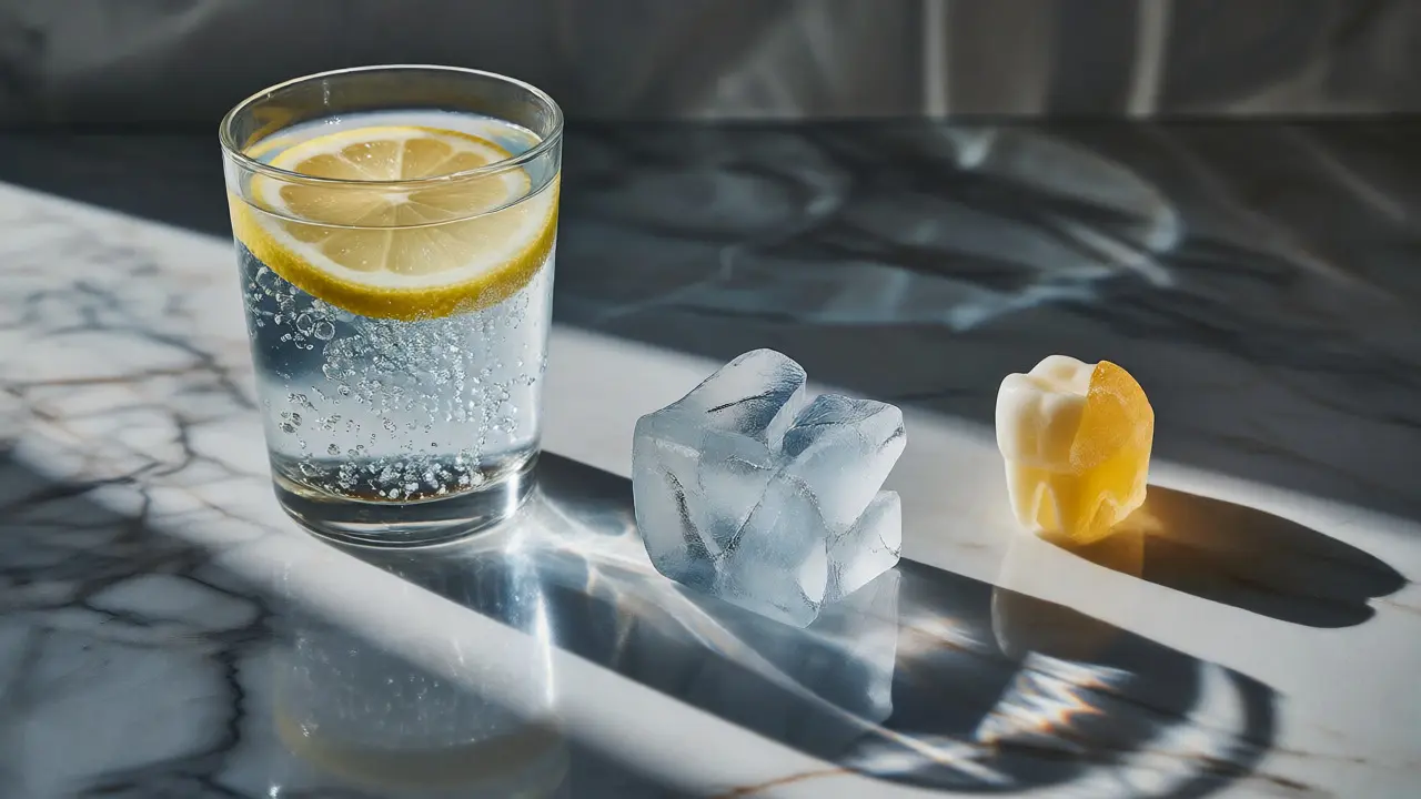 Citronová voda a led jako příčiny eroze skloviny